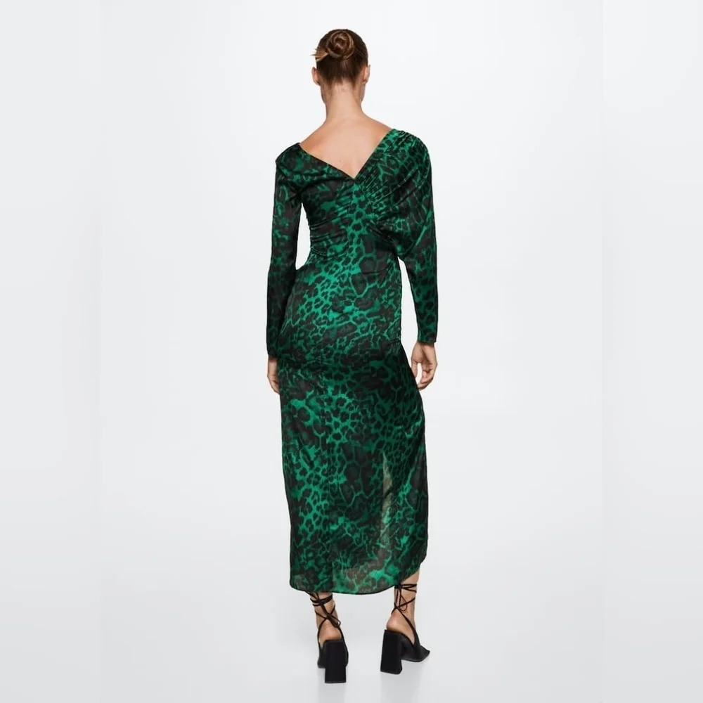 Mango Animal-print fluid dress - Picture 3 of 7